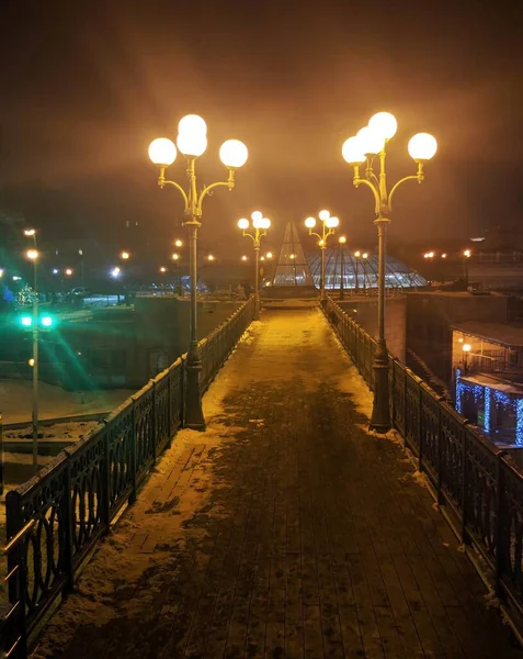 Архитектура Киева Ночью — стоковое фото