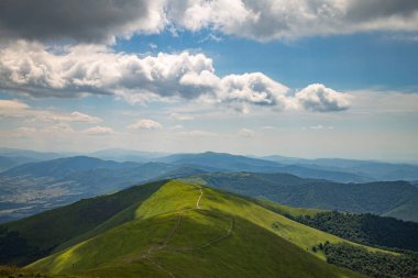 Yazın Karpatlar 'da dağ manzarası, Ukrayna