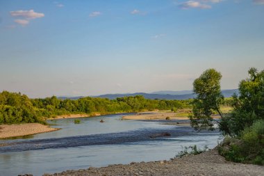 Yazın Karpatlar 'da dağ manzarası, Ukrayna