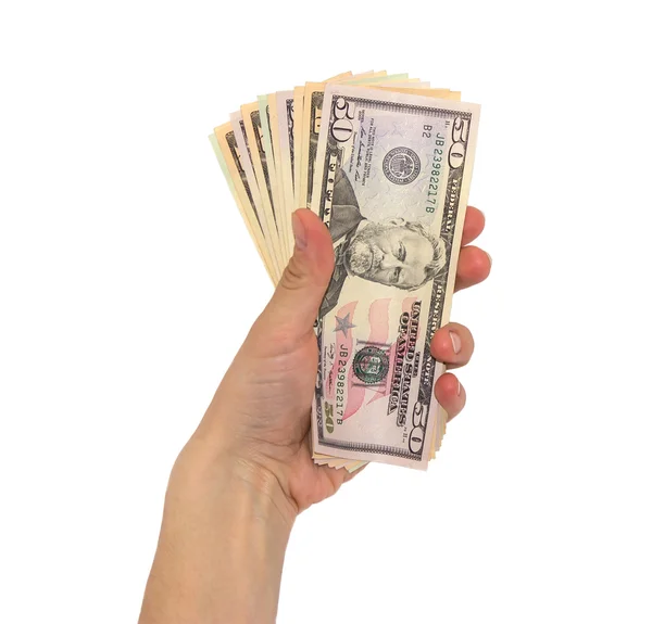 Dollars in hand — Stock Photo, Image