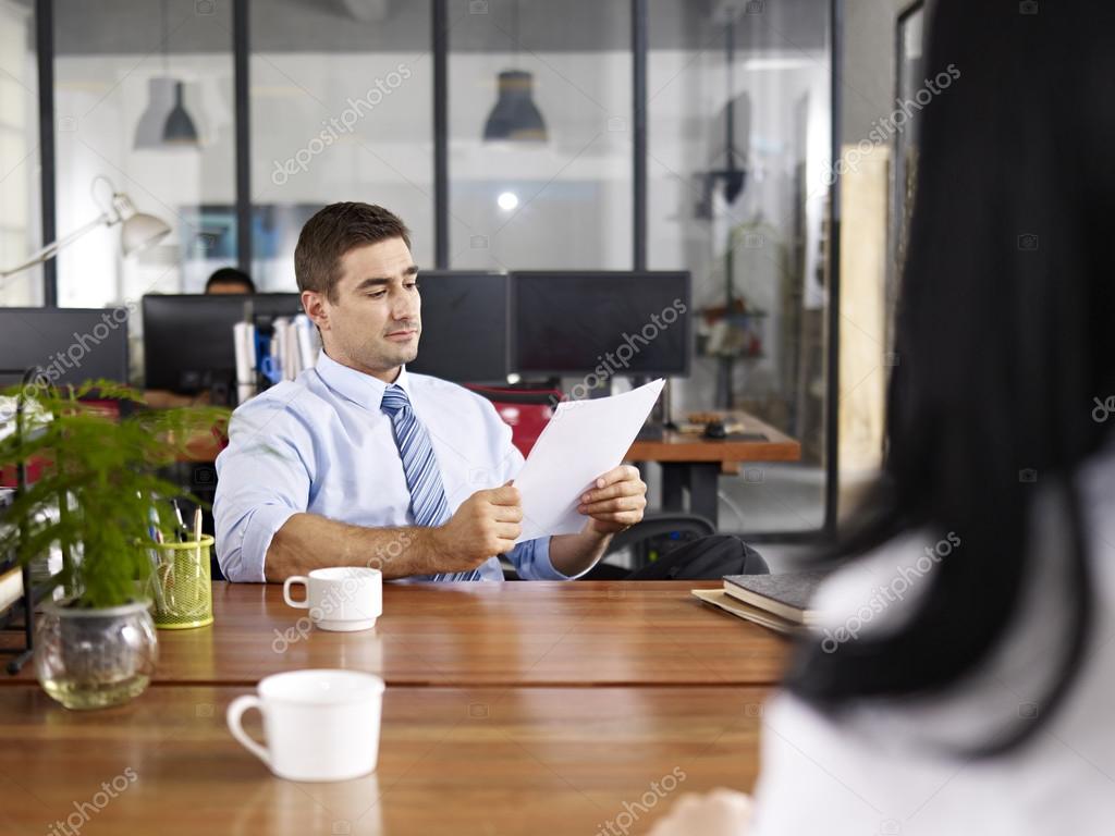 HR manager conducting an interview — Stock Photo © imtmphoto 80902666