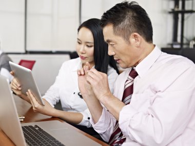asian business people working together clipart