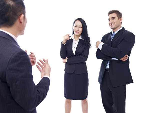 business people talking