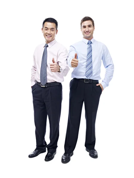 Studio portrait of asian and caucasian businessmen — Stock Photo, Image