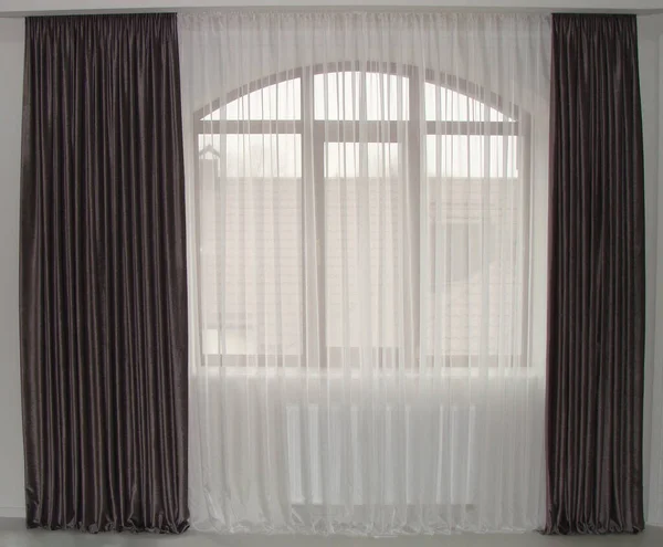 Window Curtains Tulle — Stock Photo, Image