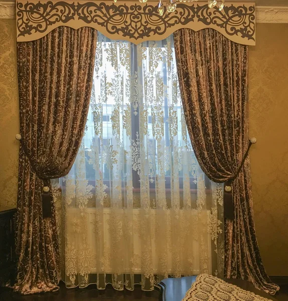 Tirai Dan Tulle Interior — Stok Foto