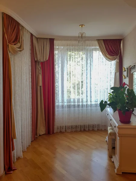 Room Interior Curtains Tapestries — Stok fotoğraf