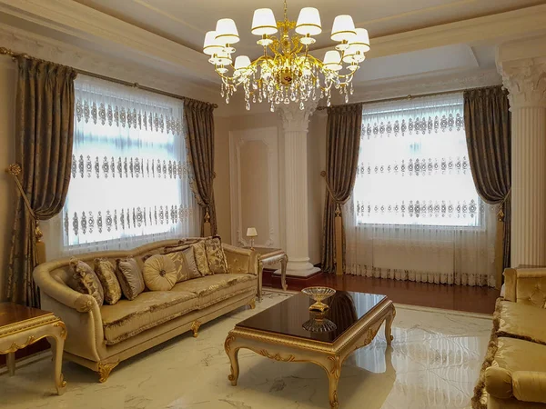 Luxusní Interiér Obývacího Pokoje — Stock fotografie