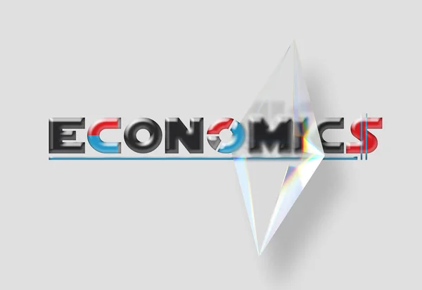 Text Economy Glass Effect — 스톡 사진