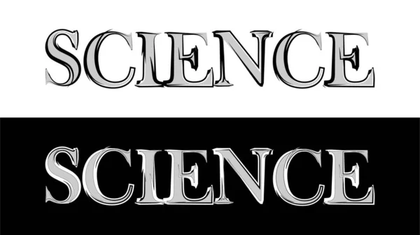 Science Lettering Black White Background — Stock Photo, Image