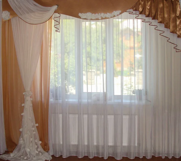 Curtains Lambrequin Tulle Royalty Free Stock Images