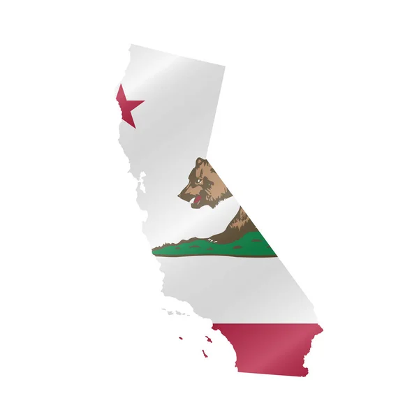 Gedetailleerde Vlaggenkaart Van Californië Vectorkaart Met Gemaskerde Vlag — Stockvector
