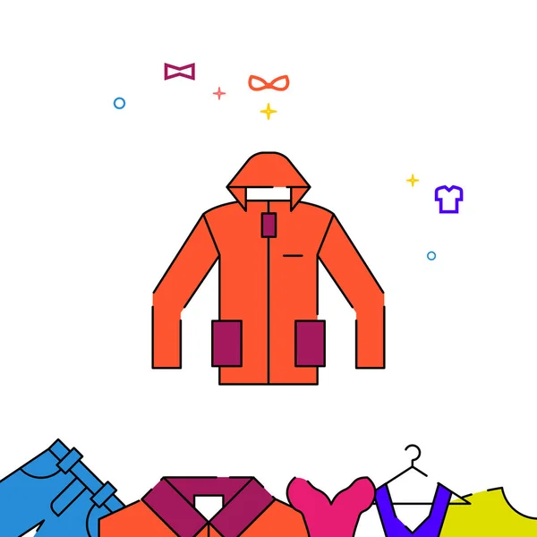 Оранжевый Трековый Пиджак Заполненный Значком Вектора Линии Простая Иллюстрация Одежда — стоковый вектор