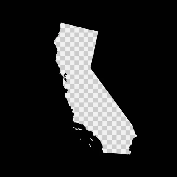 カリフォルニア州のステンシル地図 透明背景にレーザーカットテンプレート ダイカットベクトル形状 シルエットはどんな目的のためにもモックアップ — ストックベクタ