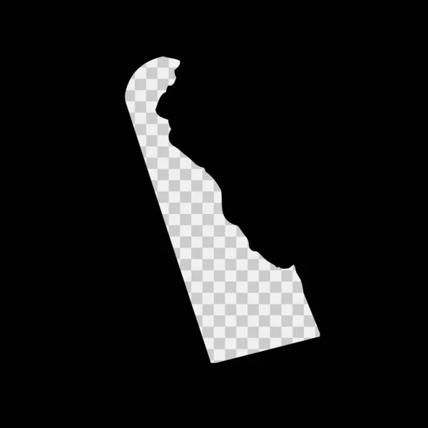 デラウェア州のステンシルマップ 透明背景にレーザーカットテンプレート ダイカットベクトル形状 シルエットはどんな目的のためにもモックアップ — ストックベクタ