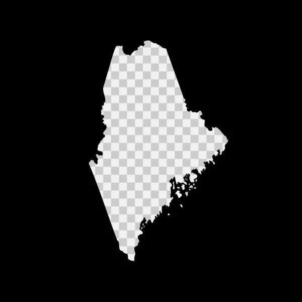 Mapa Estêncil Estado Maine Eua Modelo Corte Laser Fundo Transparente — Vetor de Stock