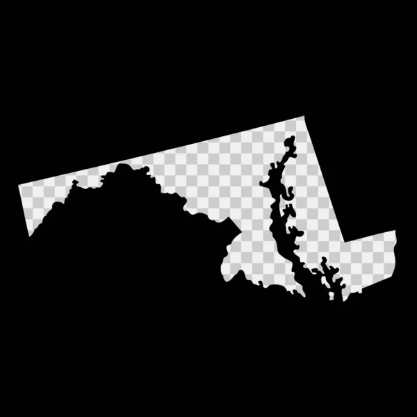 Marylandská Mapa Amerického Státu Šablona Řezání Laserem Průhledném Pozadí Vypálit — Stockový vektor