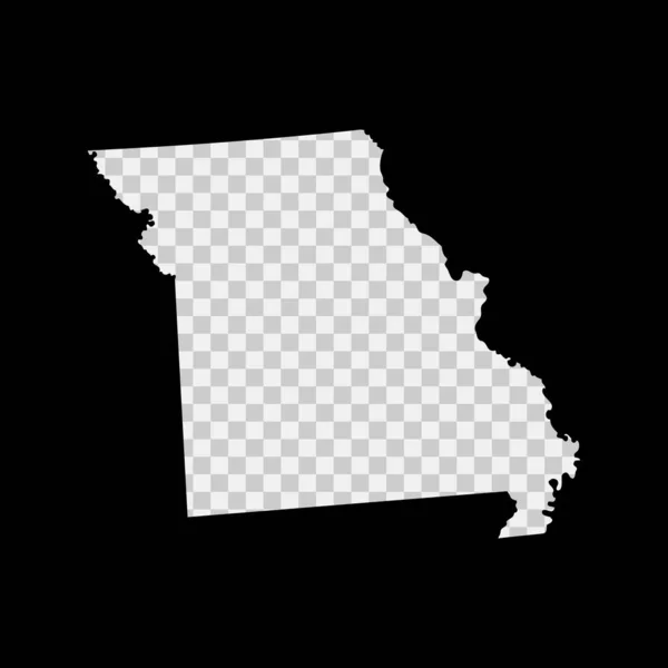 Missouri Stencil Map Plantilla Corte Por Láser Sobre Fondo Transparente — Vector de stock