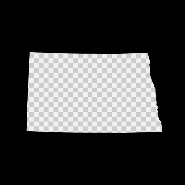 ノースダコタ州アメリカ合衆国州のステンシルマップ 透明背景にレーザーカットテンプレート ダイカットベクトル形状 シルエットはどんな目的のためにもモックアップ — ストックベクタ
