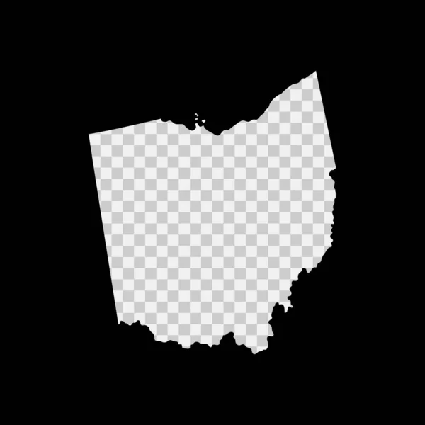 Ohio Bundesstaat Schablonenkarte Laserschneidschablone Auf Transparentem Hintergrund Die Gestanzte Vektorform — Stockvektor