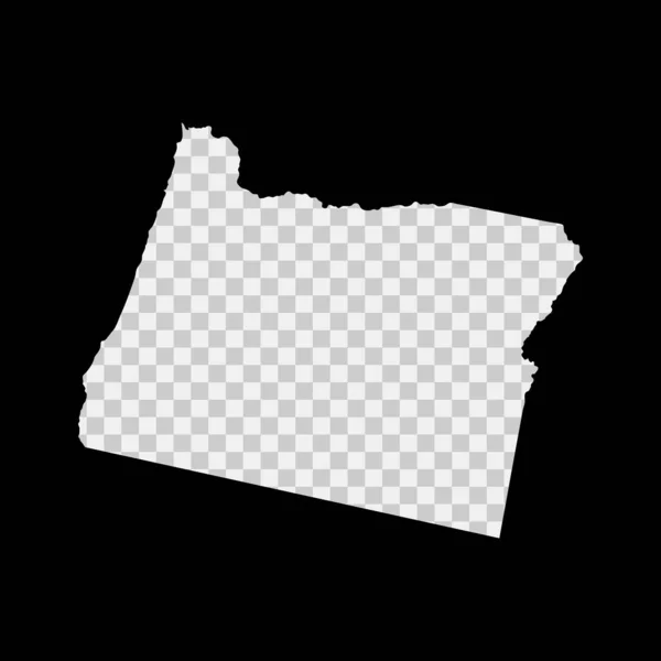 米国オレゴン州のステンシルマップ 透明背景にレーザーカットテンプレート ダイカットベクトル形状 シルエットはどんな目的のためにもモックアップ — ストックベクタ