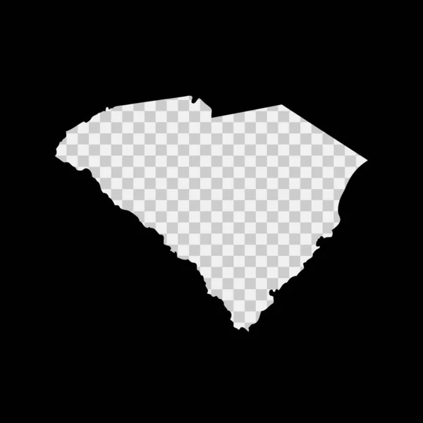 サウスカロライナ州のステンシル地図 透明背景にレーザーカットテンプレート ダイカットベクトル形状 シルエットはどんな目的のためにもモックアップ — ストックベクタ