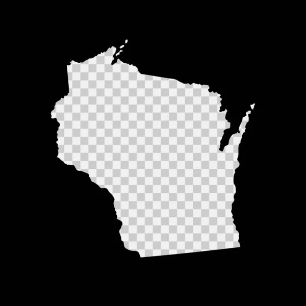 Wisconsin State Stencil Map Inglês Modelo Corte Laser Fundo Transparente — Vetor de Stock