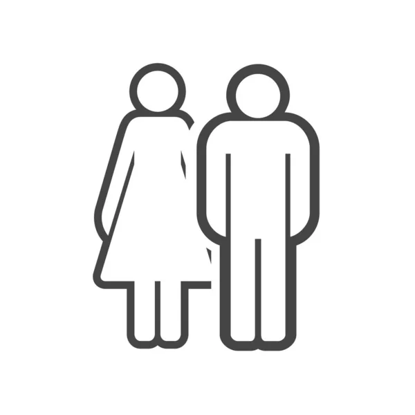 Женатая пара, мужчина и женщина векторная икона — стоковый вектор