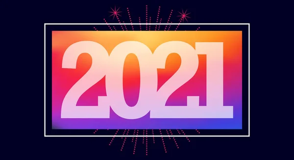2021 шаблон поздравительной открытки с изображением вектора в плоском стиле — стоковый вектор