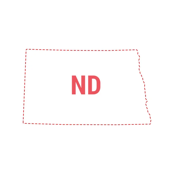 Карта штата Северная Дакота — стоковый вектор