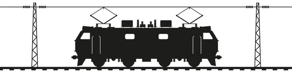 電気機関車。鉄道輸送ベクトルアート — ストックベクタ