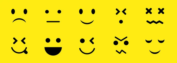 Un set di 10 sorrisi. Illustrazione vettoriale — Vettoriale Stock
