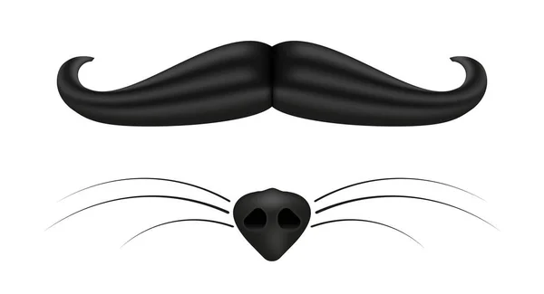 Mustache vintage para hombre. Nariz de zorro y bigote. Ilustración vectorial — Vector de stock