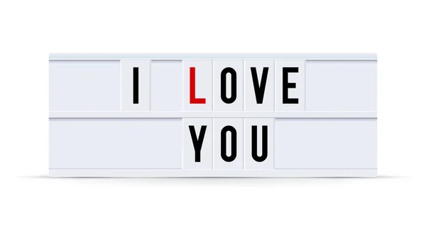 Love You Text Displayed Vintage Letter Board Light Box Vector — Stock Vector