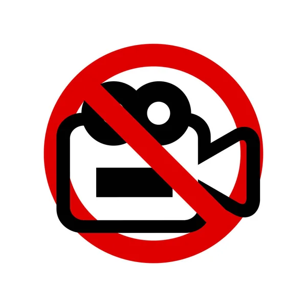 Nessuna Telecamera Non Registrare Segnale Video Segno Rotondo Proibito Illustrazione — Vettoriale Stock