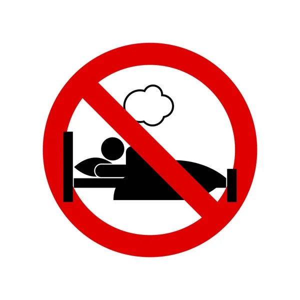 不准睡觉 不准做梦 禁止通行的标志 在白色上孤立的向量图 — 图库矢量图片