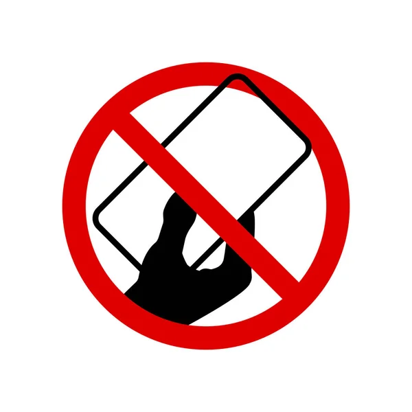 Hay Teléfono Signo Prohibición Signo Redondo Prohibido Ilustración Vectorial Aislada — Archivo Imágenes Vectoriales