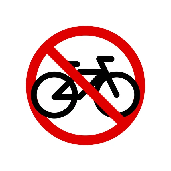 没有自行车 禁酒标志禁止通行的标志 在白色上孤立的向量图 — 图库矢量图片