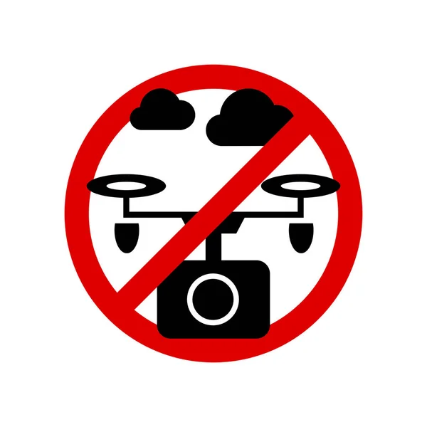 Nessun Segnale Zona Drone Quadricottero Divieto Segno Segno Rotondo Proibito — Vettoriale Stock
