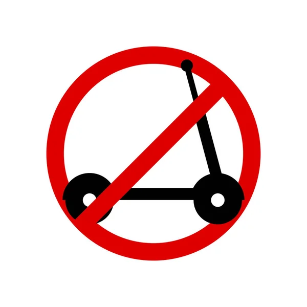 Hay Scooter Signo Prohibición Signo Redondo Prohibido Ilustración Vectorial Aislada — Archivo Imágenes Vectoriales