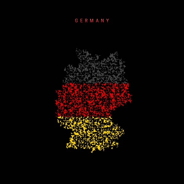 Mapa Bandera Alemania Patrón Partículas Caóticas Los Colores Bandera Alemana — Vector de stock
