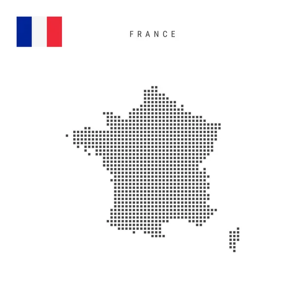 Square Dots Pattern Map France French Dotted Pixel Map National — Stock Vector