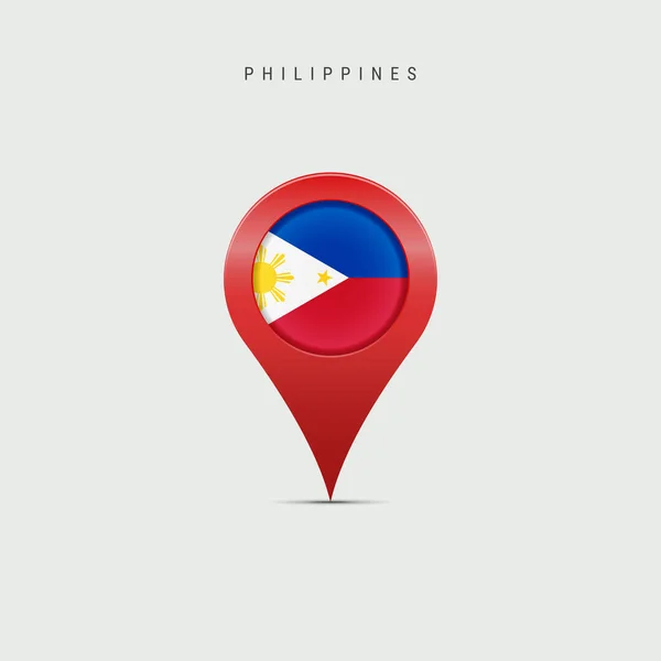 Značka Mapy Filipínskou Vlajkou Filipínská Vlajka Vložena Lokalizační Mapy Vektorové — Stockový vektor