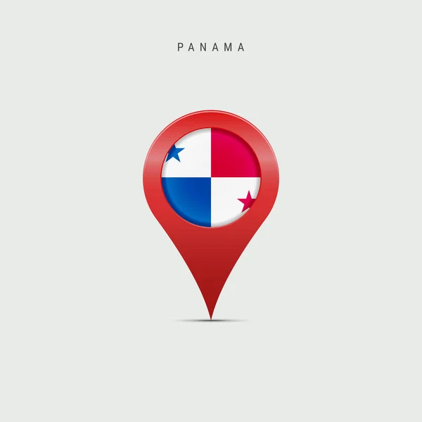 Značka Panamskou Vlajkou Panamská Vlajka Vložena Lokalizační Mapy Vektorové Ilustrace — Stockový vektor