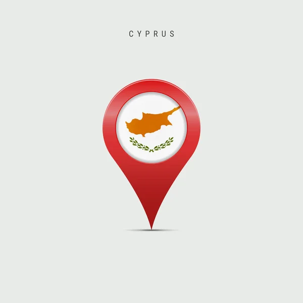 Teardrop Map Marker Flag Cyprus Cypriot Flag Inserted Location Map — Stock Vector