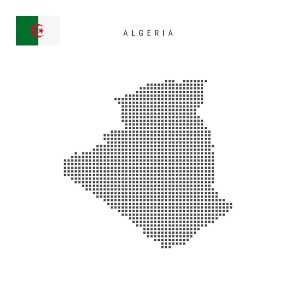 Square Dots Pattern Map Algeria Algerian Dotted Pixel Map National — Stock Vector