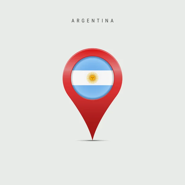 Teardrop Map Marker Flag Argentina Argentinian Flag Inserted Location Map — ストックベクタ