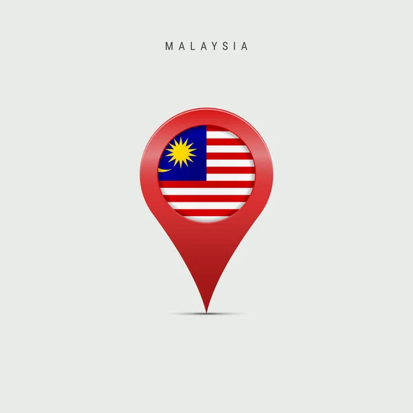 Marcador Mapa Lágrima Con Bandera Malasia Bandera Malasia Insertada Pin — Archivo Imágenes Vectoriales