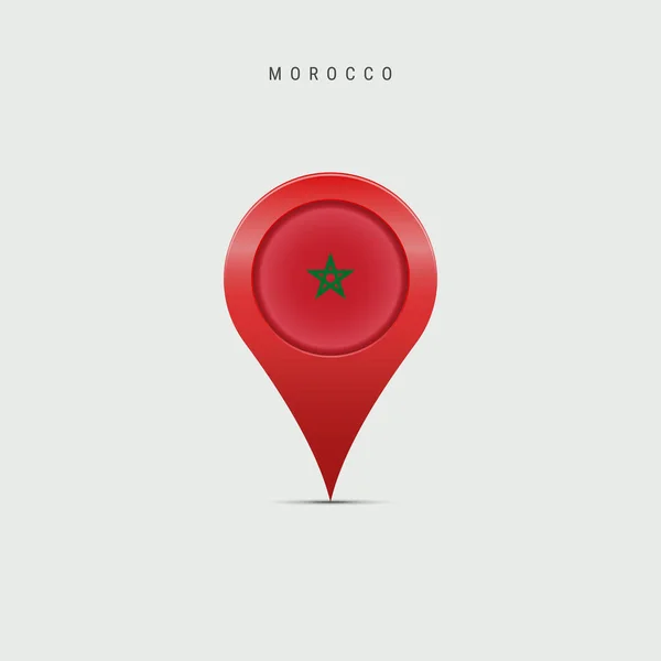 Teardrop Map Marker Flag Morocco Moroccan Flag Inserted Location Map — Stock Vector