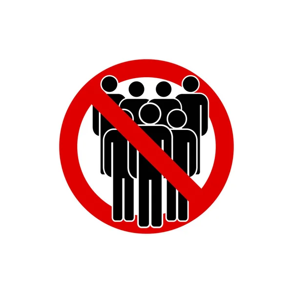 Никакой Иконы Толпы Знак Запрета Карантина Общественное Ограничение Доступа Символ — стоковый вектор